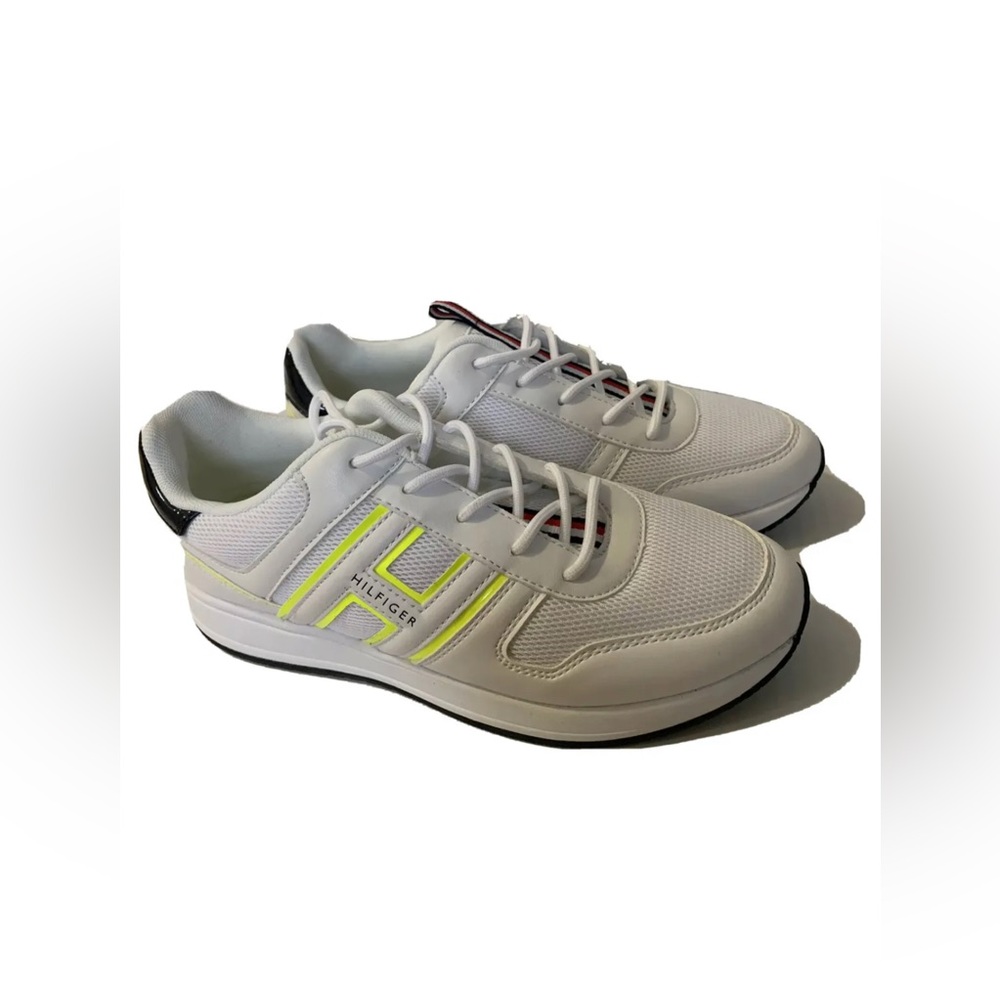 New Tommy Hilfiger Womens Sneakers White Yellow Size 8.5M